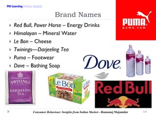 PHI Learning

Brand Names
Red Bull, Power Horse – Energy Drinks
Himalayan – Mineral Water
Le Bon – Cheese
Twinings—Darjeel...