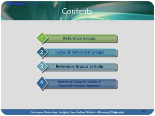 PHI Learning

Contents

1

Reference Groups

2

Types of Reference Groups

3

Reference Groups in India

4

Reference Grou...