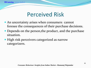 PHI Learning

Perceived Risk
An uncertainty arises when consumers  cannot 
foresee the consequences of their purchase deci...