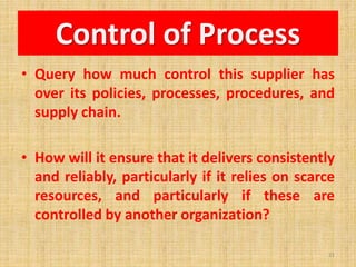 Consumer Control Example Consumer Behaviour: Supplier Evaluation Selection | PPTX