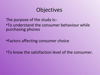 Consumer behaviour towards mobile phones | PPT