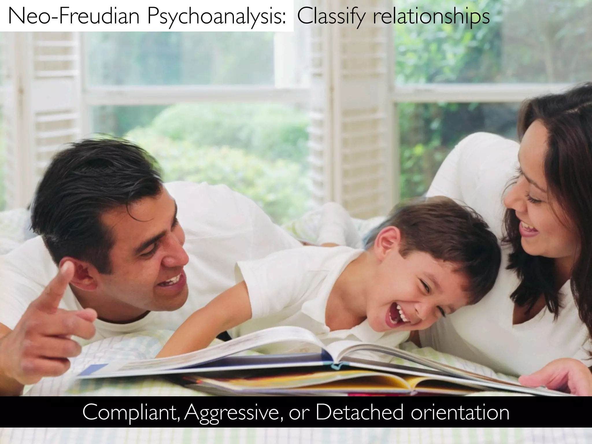 Neo-Freudian Psychoanalysis: Classify relationships




       Compliant, Aggressive, or Detached orientation
 