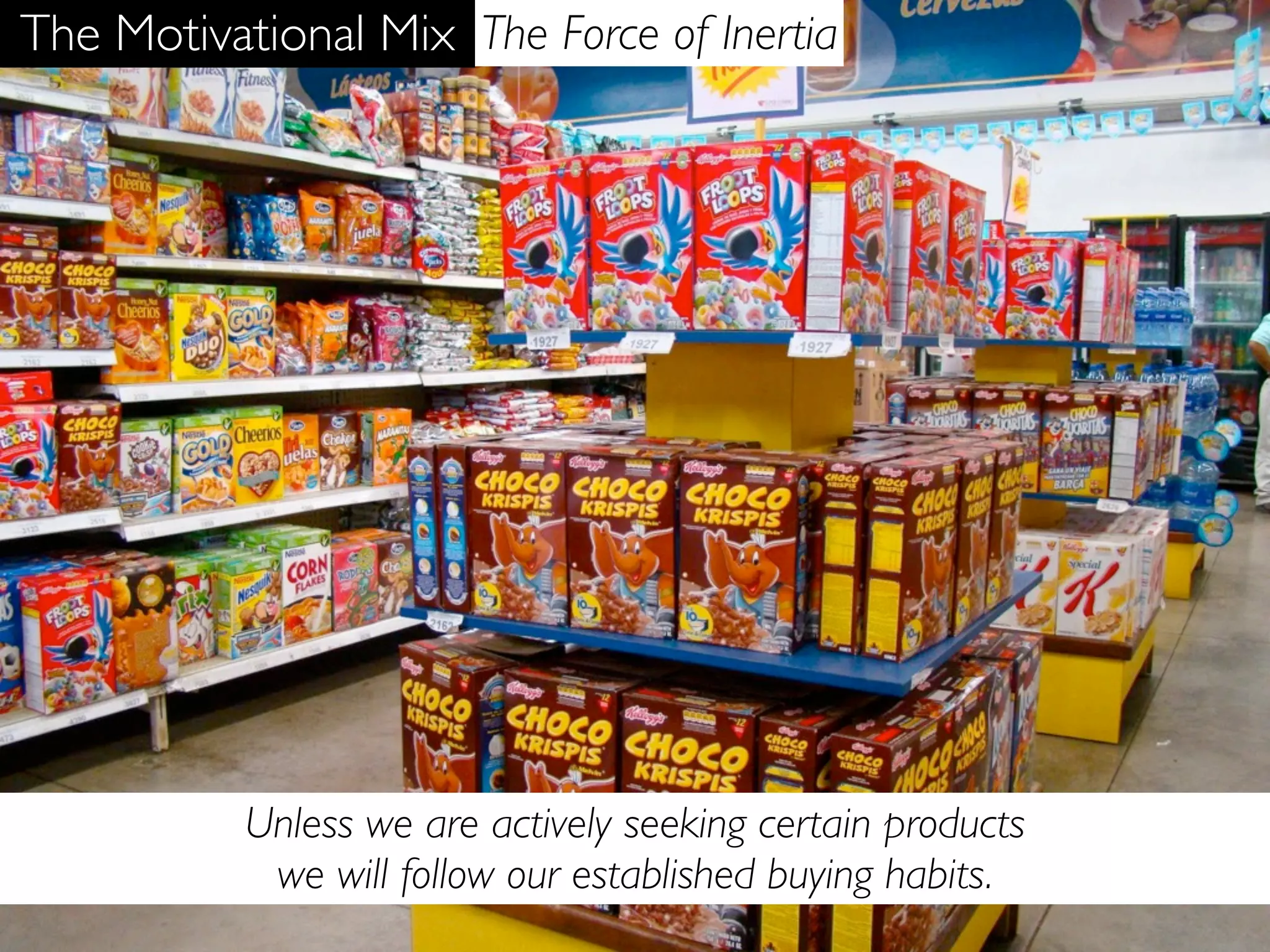 The Motivational Mix The Force of Inertia




           Unless we are actively seeking certain products
            we will follow our established buying habits.
 