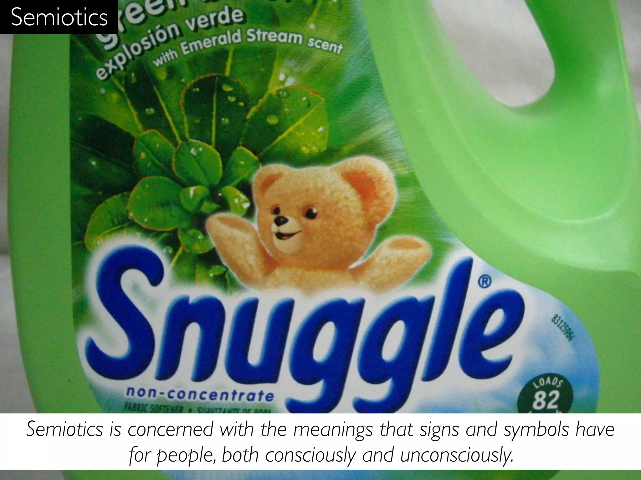 Semiotics




 Semiotics is concerned with the meanings that signs and symbols have
              for people, both consciously and unconsciously.
 