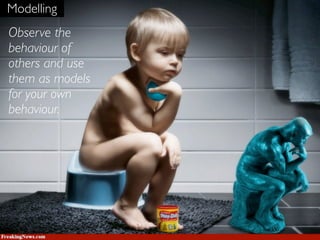 Modelling
Observe the
behaviour of
others and use
them as models
for your own
behaviour.
 