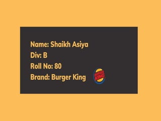 Burger King Brand Study 