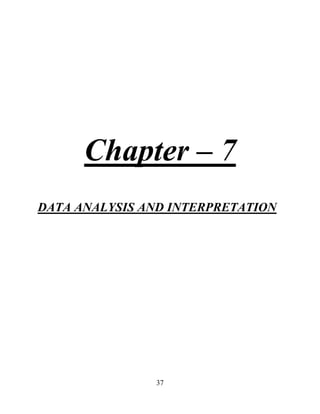37
Chapter – 7
DATA ANALYSIS AND INTERPRETATION
 