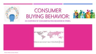 CONSUMER
BUYING BEHAVIOR:
AN OVERVIEW OF CONSUMER BUYING BEHAVIOR IN STORES.
1
IMAGES FROM: GOOGLE IMAGES
 