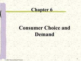 Consumer Choice and Demand ,[object Object],© 2006 Thomson/South-Western 