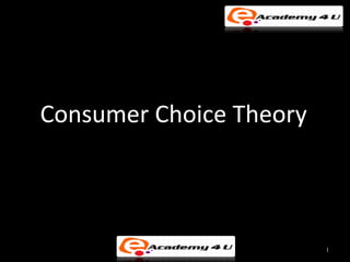 Consumer Choice Theory



                         1
 
