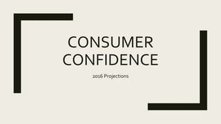CONSUMER
CONFIDENCE
2016 Projections
 