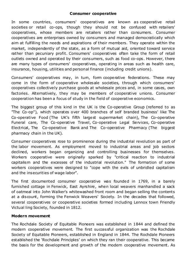 Consumer cooperative