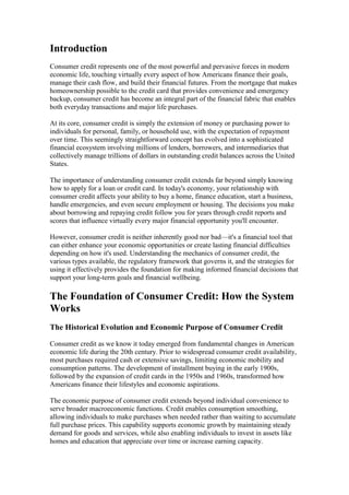 Consumer Credit Decoded Your Gateway to Financial Opportunity | PDF