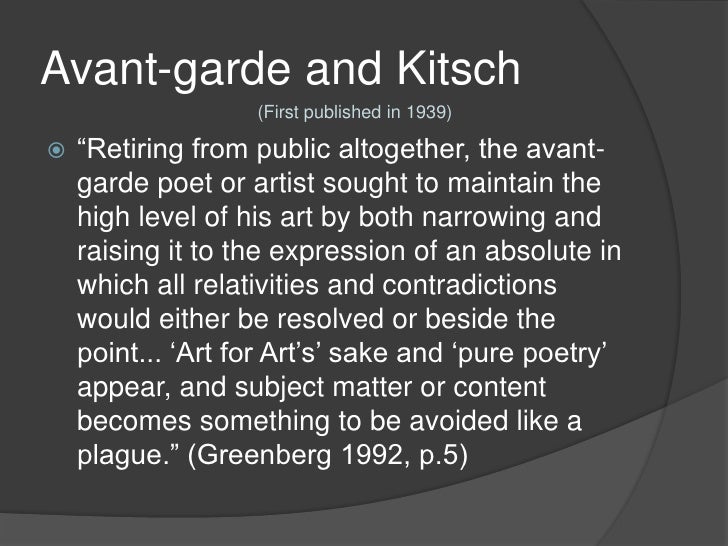 Avant-garde and kitsch pdf