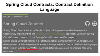 Spring Cloud Contracts: Contract Definition
Language
 
