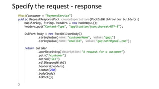 Specify the request - response
 