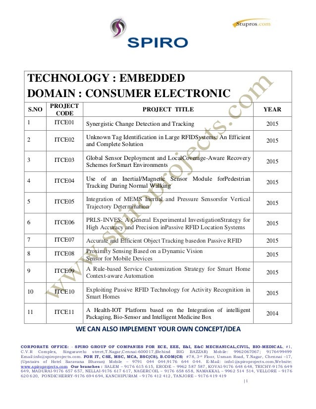 Embeded Consumer Electronic Project Title 2015 2016