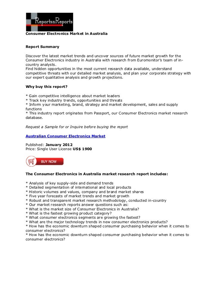 Consumer electronics market in australia