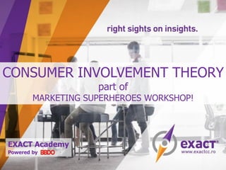 CONSUMER INVOLVEMENT THEORY
part of
MARKETING SUPERHEROES WORKSHOP!
EXACT Academy
Powered by
 