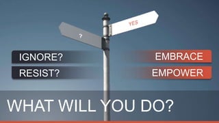 IGNORE?       EMBRACE
 RESIST?      EMPOWER


WHAT WILL YOU DO?
 