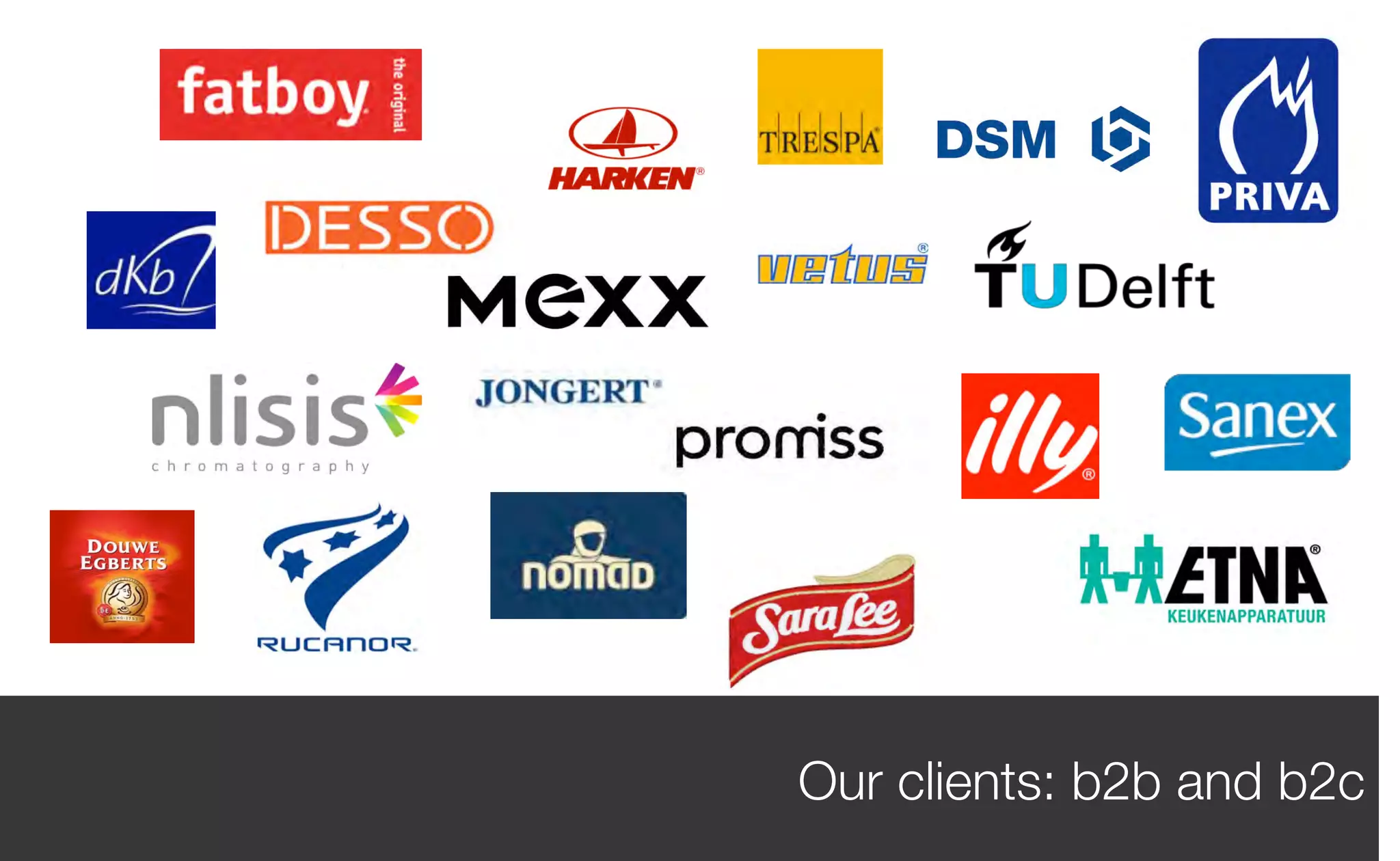 Our clients: b2b and b2c
 