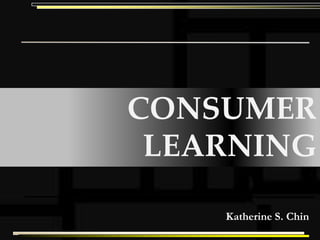 CONSUMER
 LEARNING

    Katherine S. Chin
 