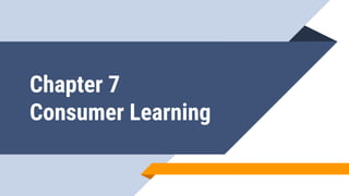 Chapter 7
Consumer Learning
 