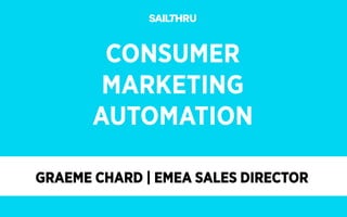 Consumer Marketing
Automation
Graeme Chard, Sailthru
#DRI2014MA
 