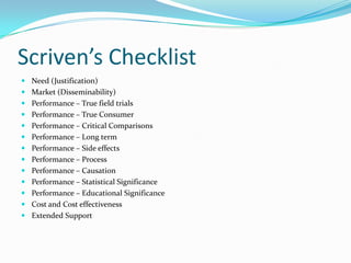 Consumer Oriented Evaluation Ppt