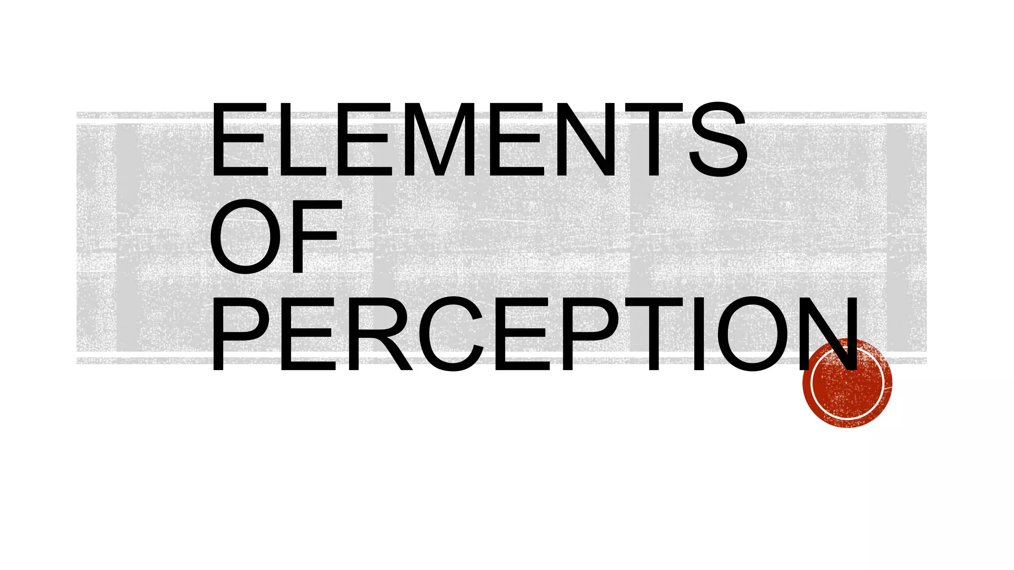 ELEMENTS
OF
PERCEPTION
 