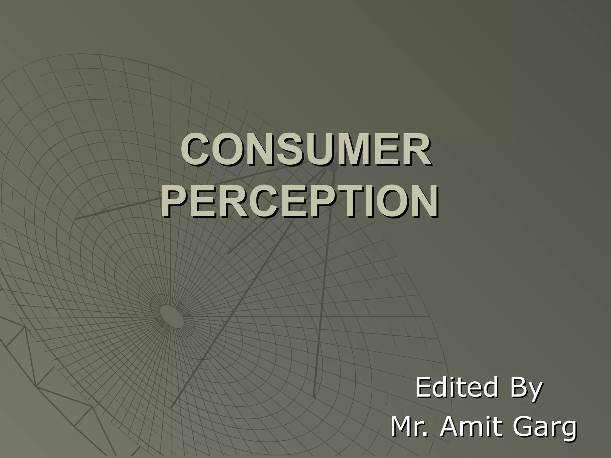 CONSUMER
PERCEPTION

Edited By
Mr. Amit Garg

 