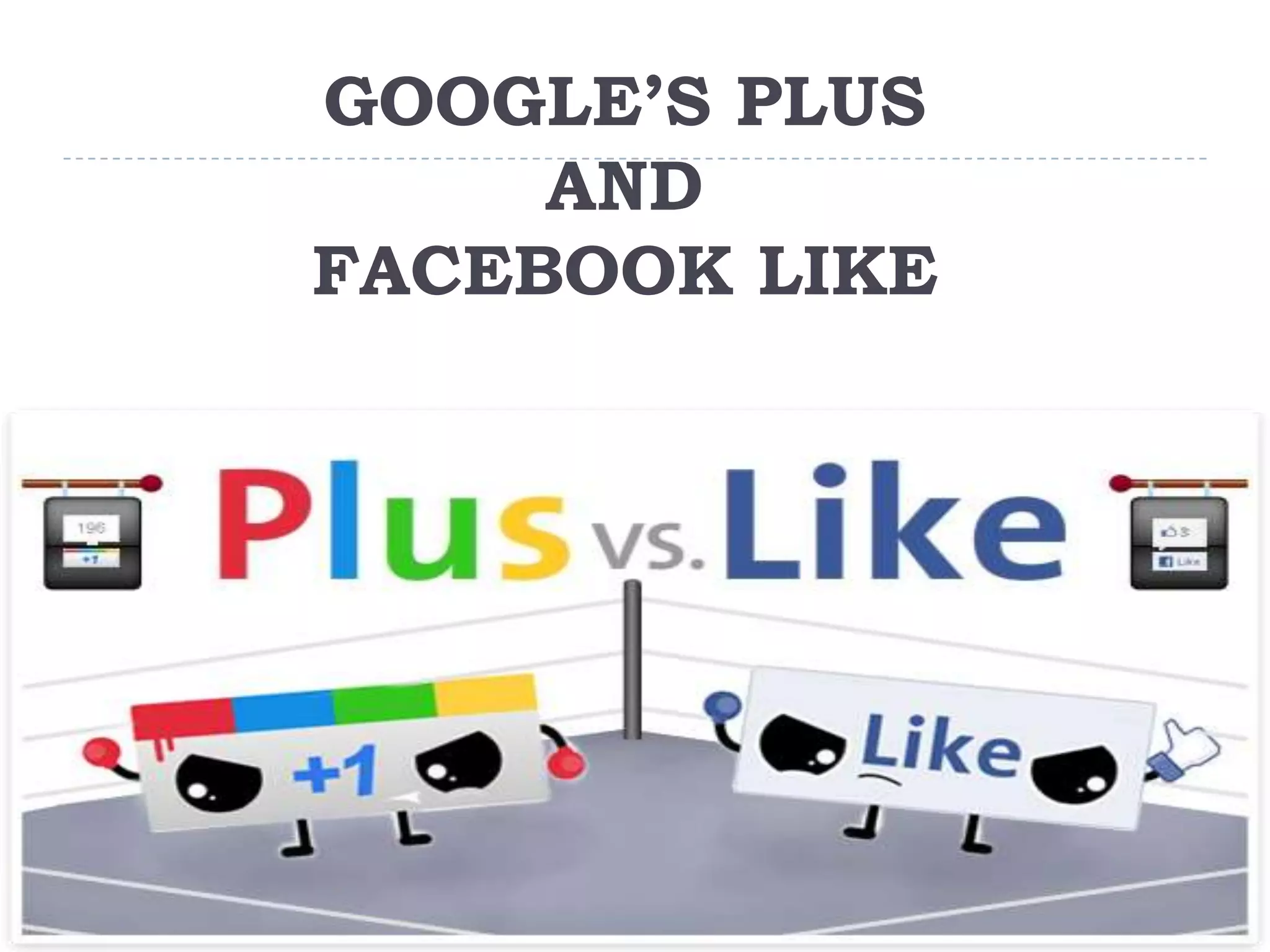 GOOGLE’S PLUS
     AND
FACEBOOK LIKE
 