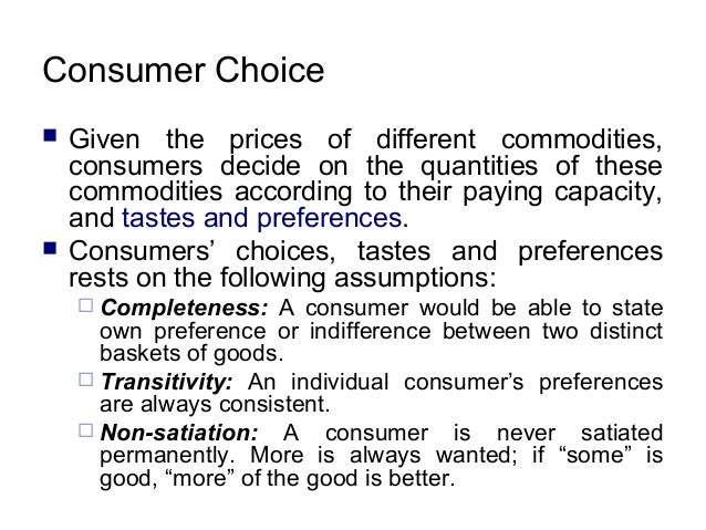 consumer choice definition