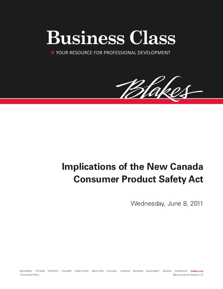 Consumer Product Safety Act, June 2011