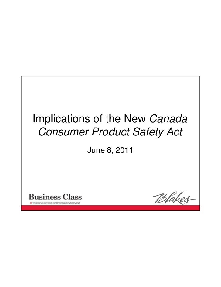 Consumer Product Safety Act, June 2011