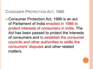 Consumer Protection Act 1986 Pptx