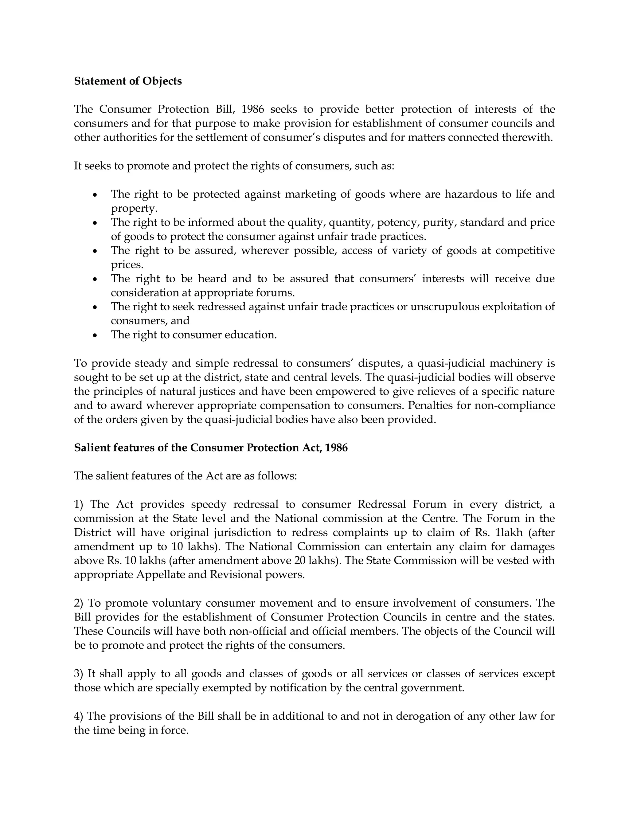 Consumer protection act | DOCX