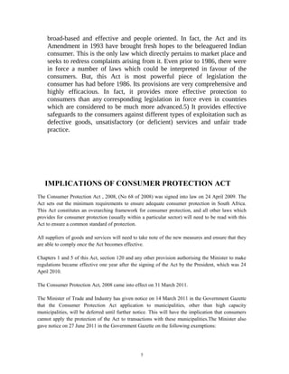 Consumer protection act