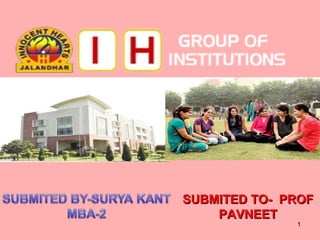 1
SUBMITED TO- PROFSUBMITED TO- PROF
PAVNEETPAVNEET
 