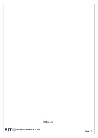 Page 23
Consumer Protection Act-1986
FORUMS
 