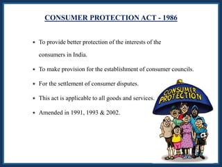 Consumer Protection Act 1986 | PPT