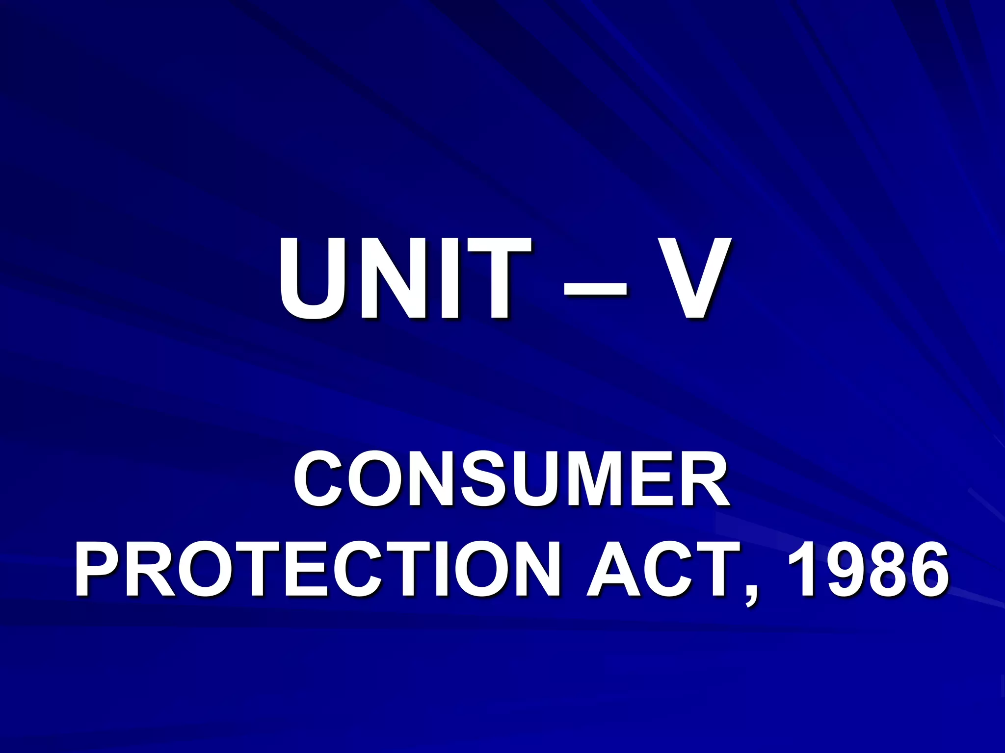 Consumer Protection Act 1986 Ppt