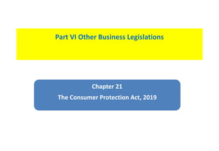 Part VI Other Business Legislations
Chapter 21
The Consumer Protection Act, 2019
 