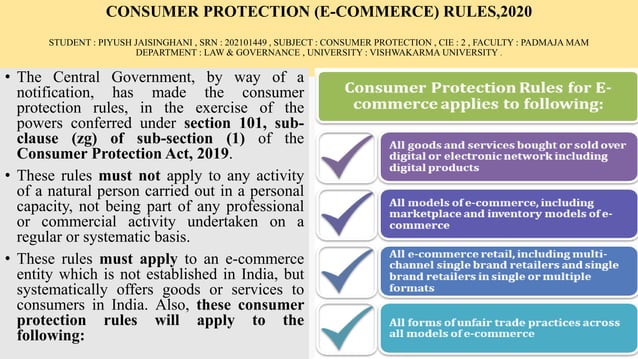 CONSUMER PROTECTION (E-COMMERCE) RULES,2020 [Autosaved]new.pptx ...