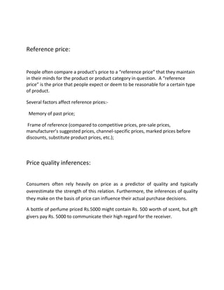 Consumer psychology and pricing | DOCX