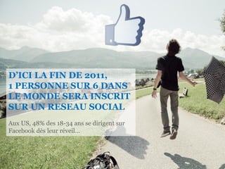 D’ICI LA FIN DE 2011,
1 PERSONNE SUR 6 DANS
LE MONDE SERA INSCRIT
SUR UN RESEAU SOCIAL
Aux US, 48% des 18-34 ans se dirigent sur
Facebook dès leur réveil…



© FullSIX Group 2011 – Strictly Confidential – All Rights Reserved – No reproduction or diffusion without written authorisation   54
 