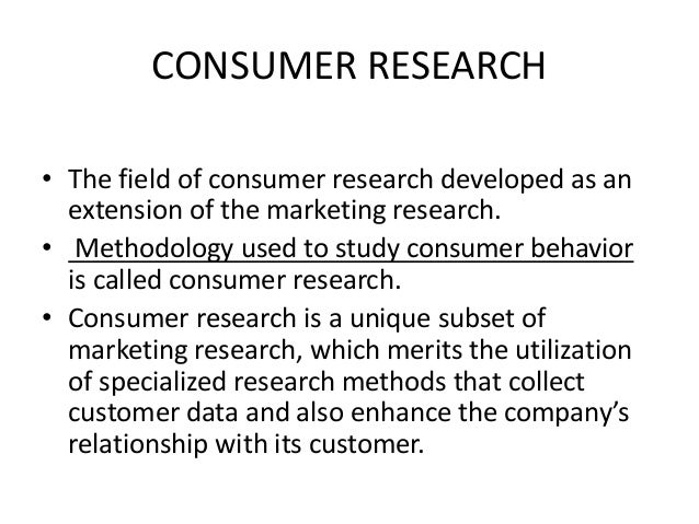 a consumer research definition