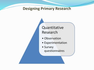 Designing Primary Research
 