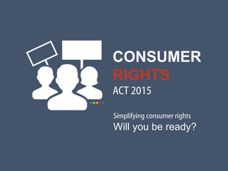 CONSUMER
RIGHTS
ACT 2015
Simplifying consumer rights
Will you be ready?
 