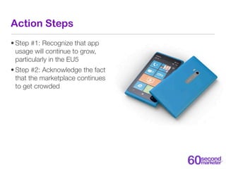 Action Steps
• Step #1: Recognize that app
  usage will continue to grow,
  particularly in the EU5
• Step #2: Acknowledge...